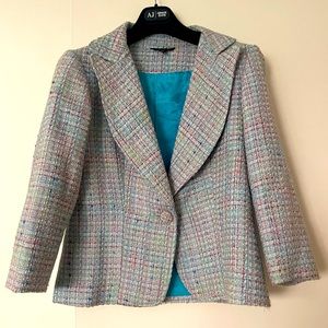 Vintage style multi color tweed blazer Size M